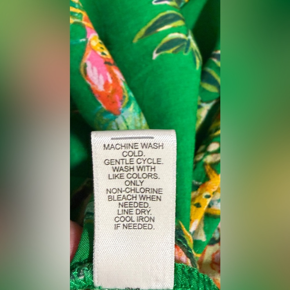 Cato Green Citrus Floral Off Shoulder Boho Tunic Top L - Picture 11 of 13